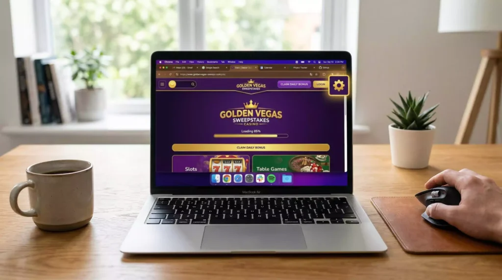 Web browser compatibility icons for sweepstakes casino platforms showing Chrome, Safari, Firefox and Edge support