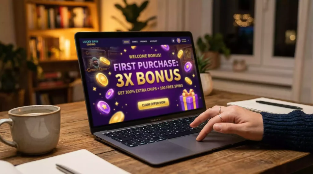 Welcome bonus offer displayed on casino website